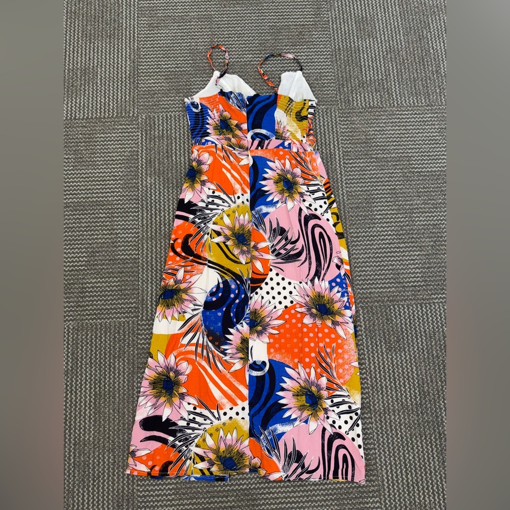 Walter Baker Natasha Midi Dress in Floral Blue Multi, size 10 - Picture 3 of 9